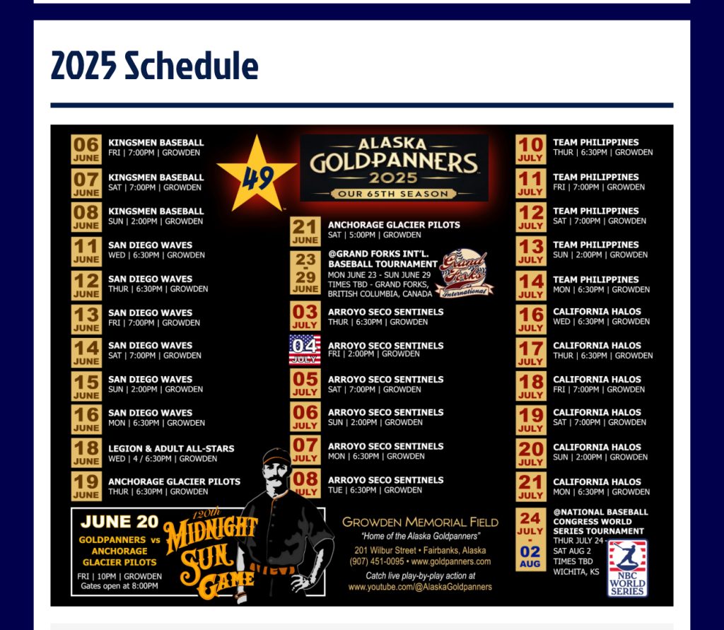 Goldpanners2025Schedule